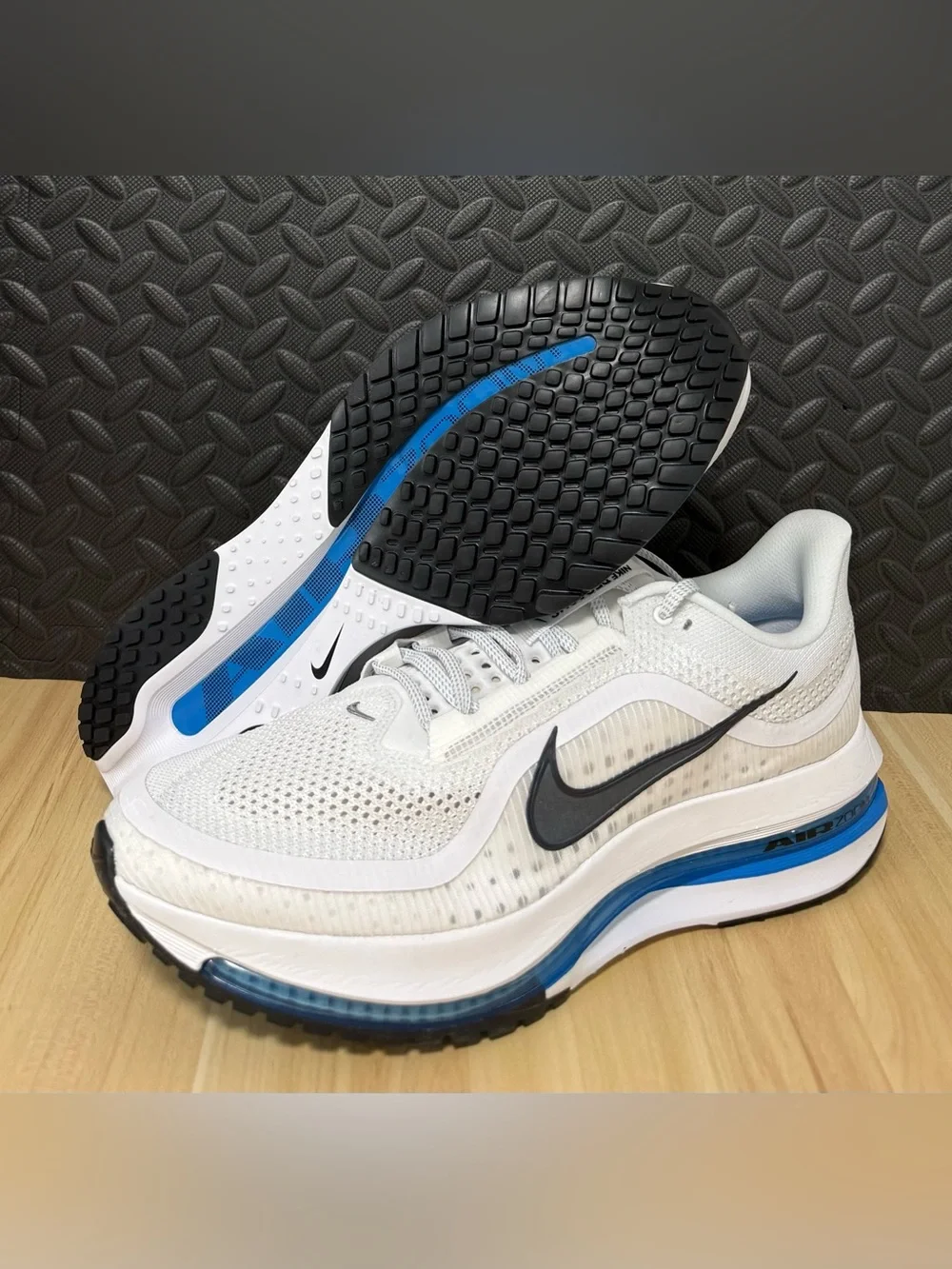 Nike Air Zoom Pegasus Premium Running Shoes White Blue HQ2592-104 Mens Size 14